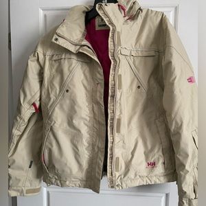 Helly Hansen Beige Ski Jacket with Pink Accents